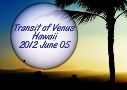 Venus after 2nd contact, 2012 June 05 against an image of Waikoloa Beach